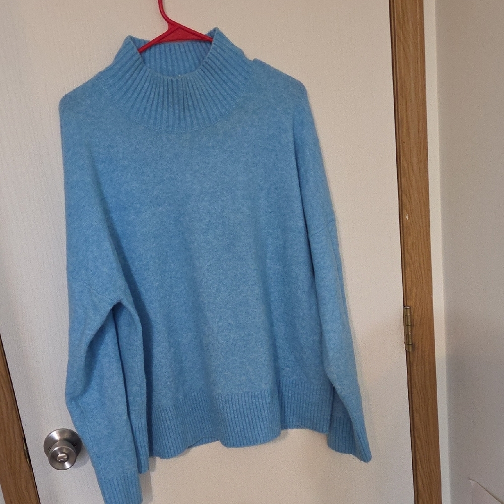 LOFT Soft Blue Cowl Neck Sweater